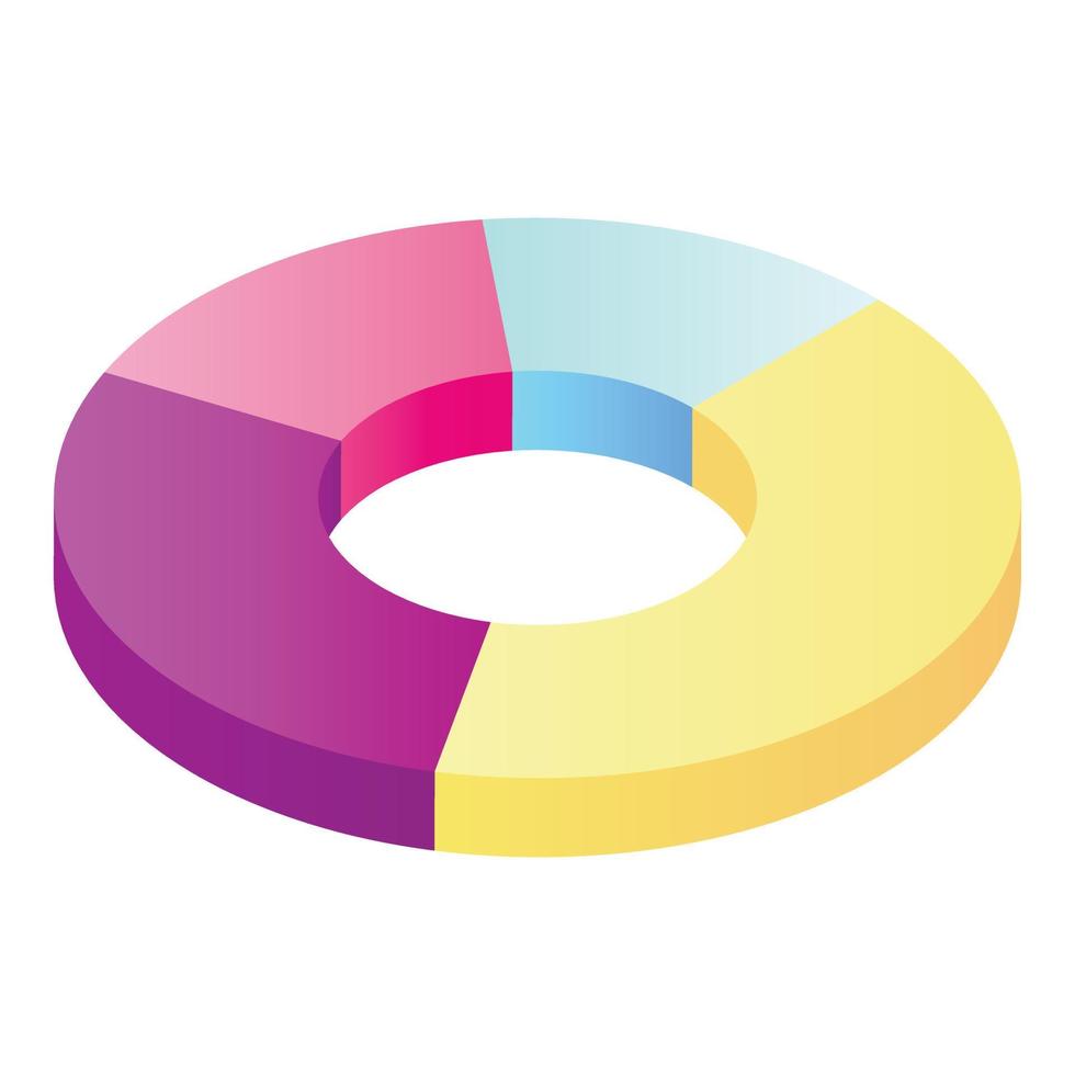 Business pie chart icon, isometric style vector