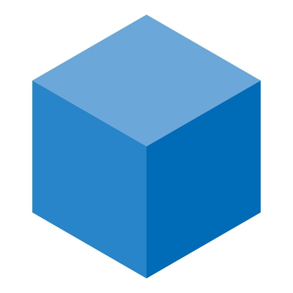 Blue smart cube icon, isometric style vector