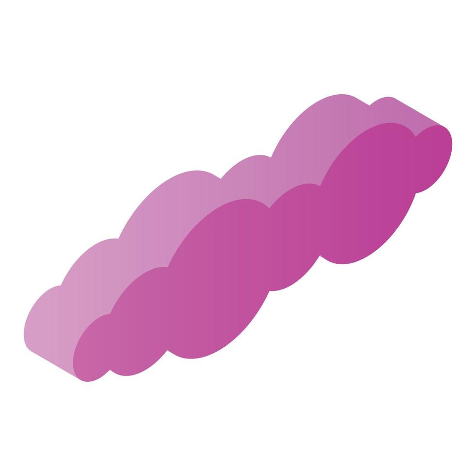 Pink data cloud icon, isometric style vector