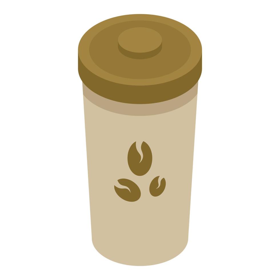 Coffee paper cup icon, isometric style vector