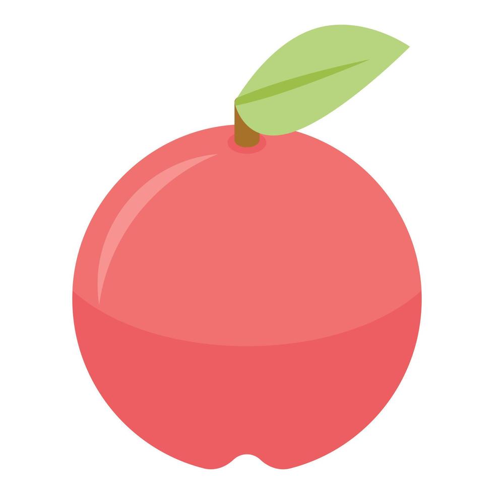 Red apple icon, isometric style vector