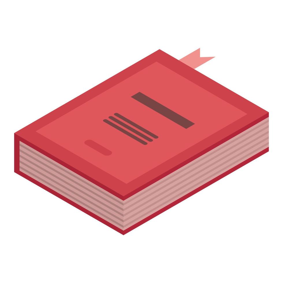 Red book archive icon, isometric style vector
