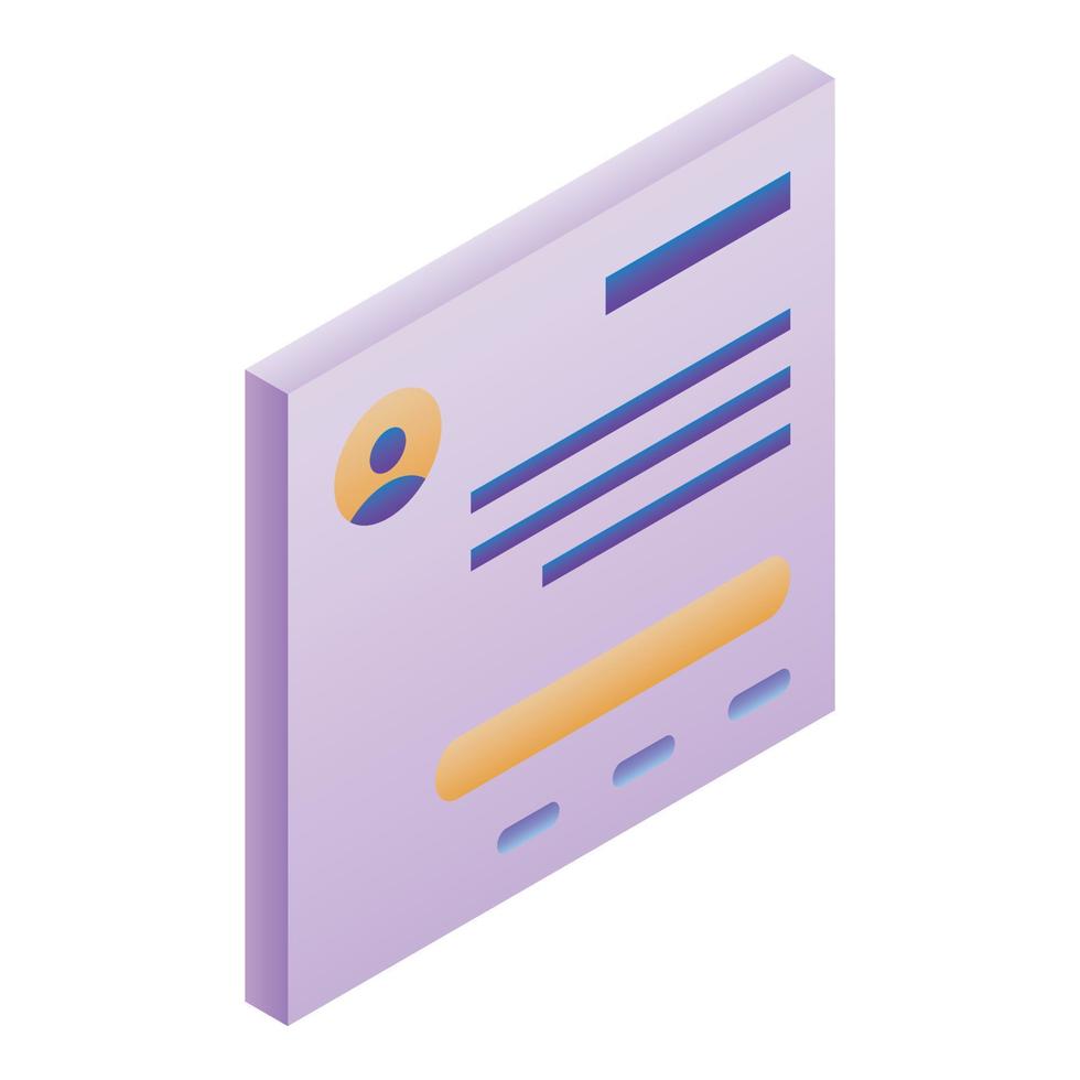 Id man card icon, isometric style vector