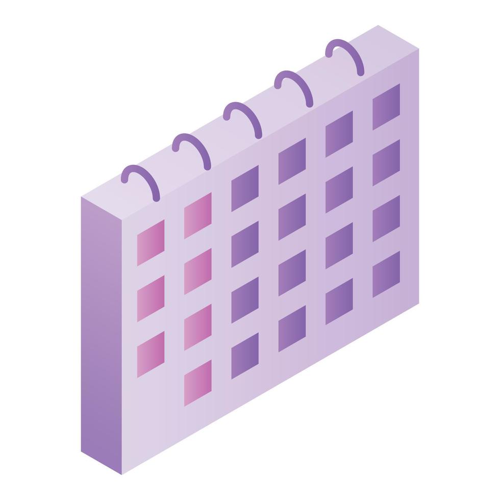 Calendar icon, isometric style vector