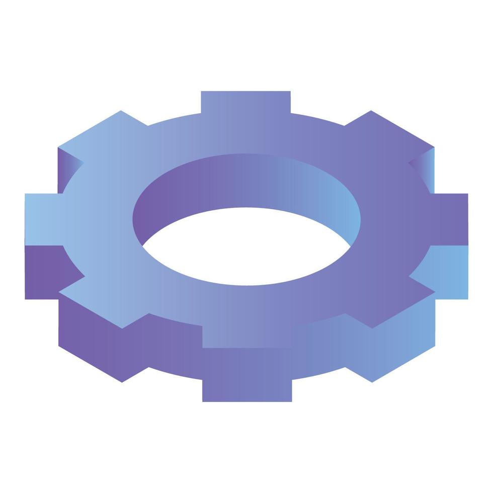 Gear wheel icon, isometric style vector