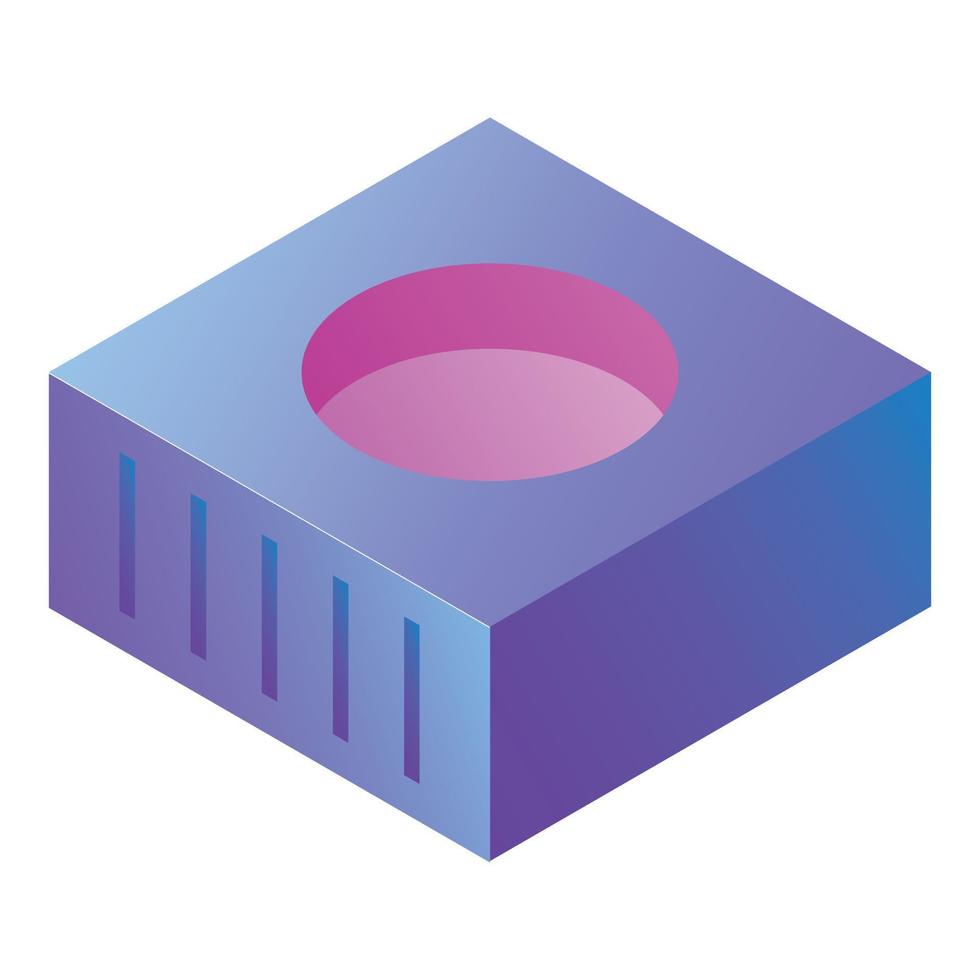 Wifi cube icon, isometric style vector