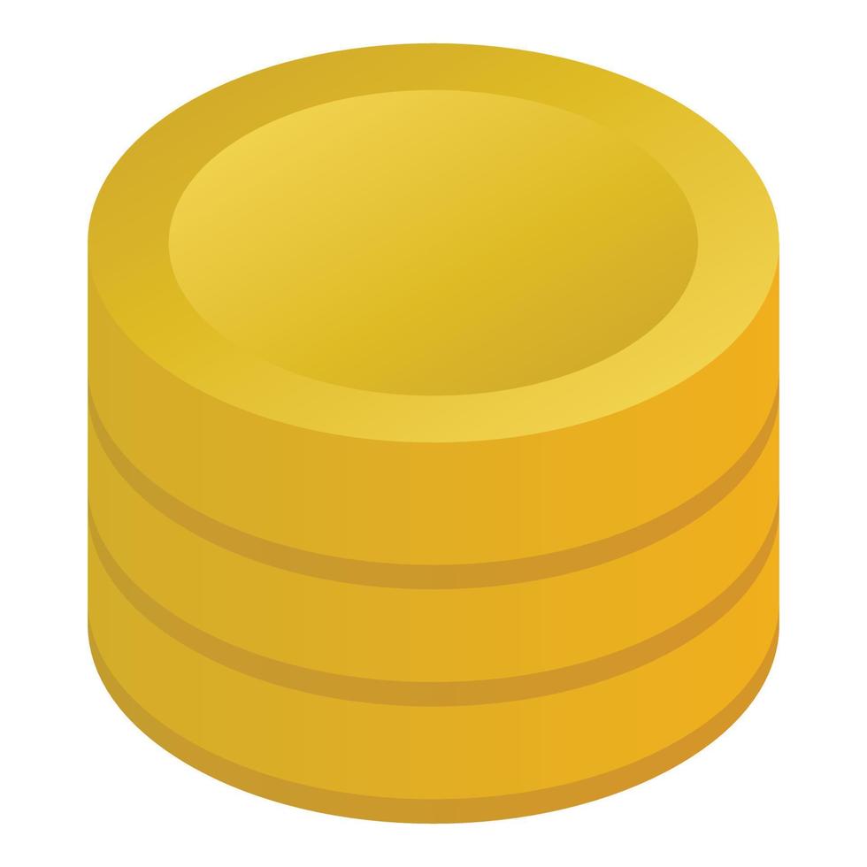 Coins icon, isometric style vector