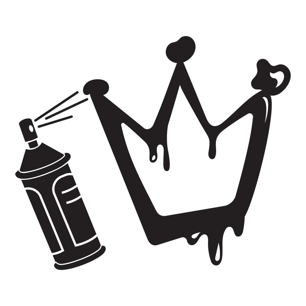 Painted crown icon, simple style vector