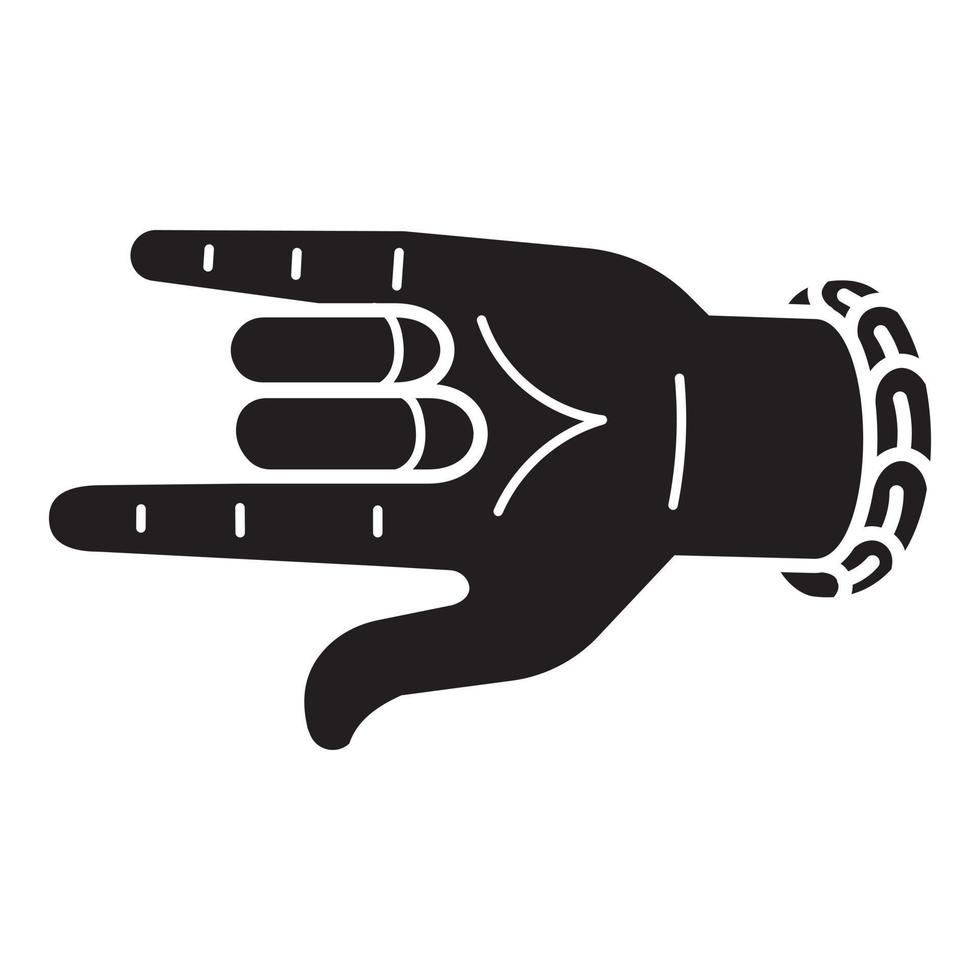 icono de signo de roca de mano, estilo simple vector
