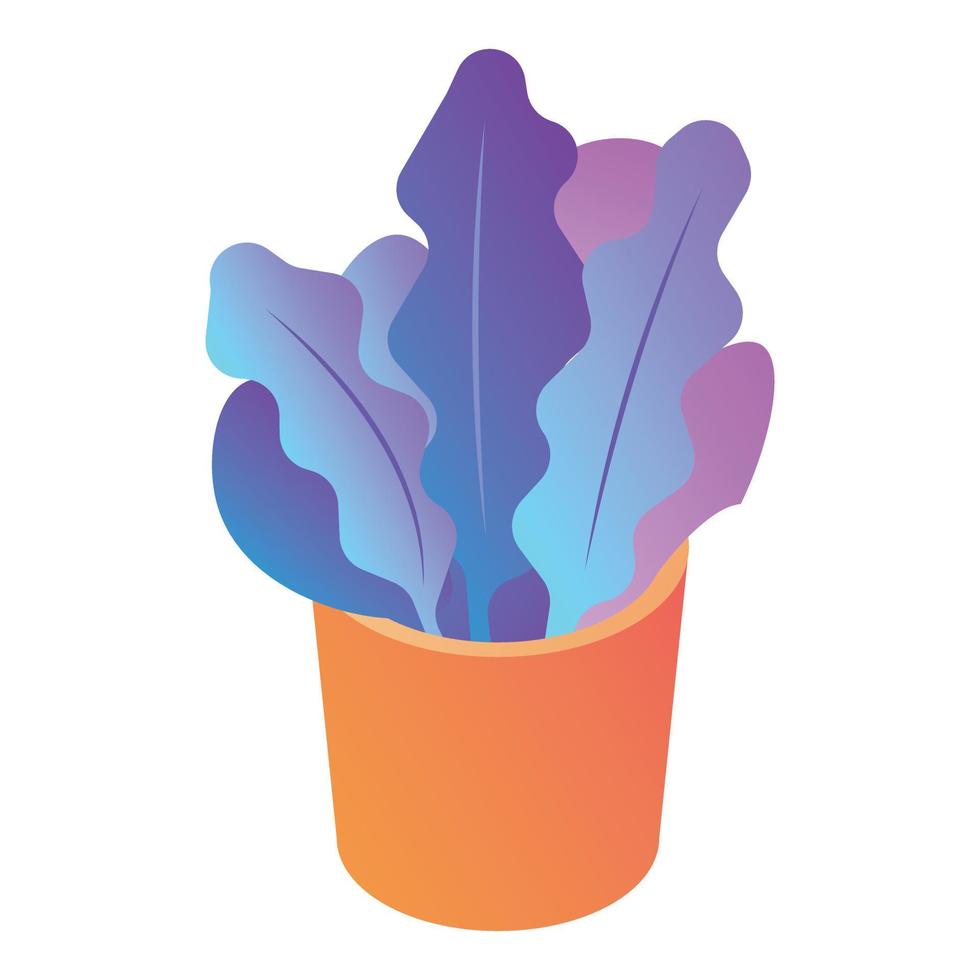 Flower pot icon, isometric style vector