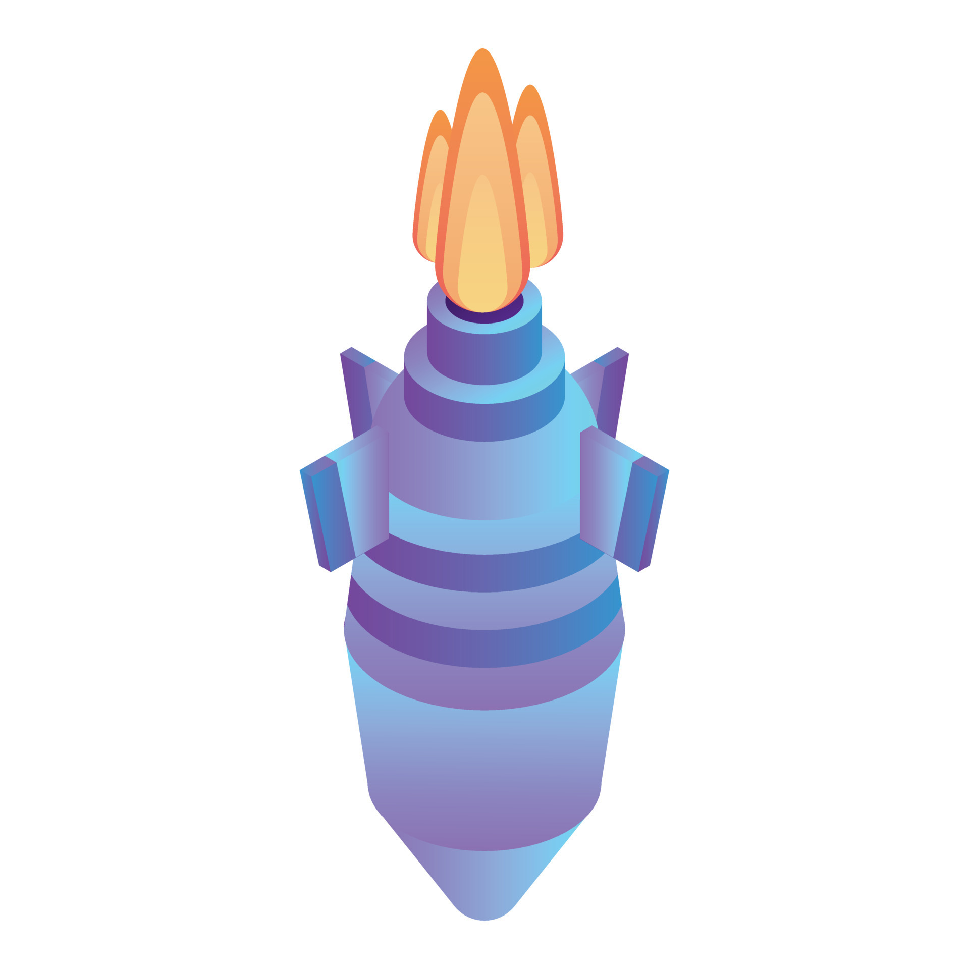 Flying rocket icon, isometric style 15510805 Vector Art at Vecteezy