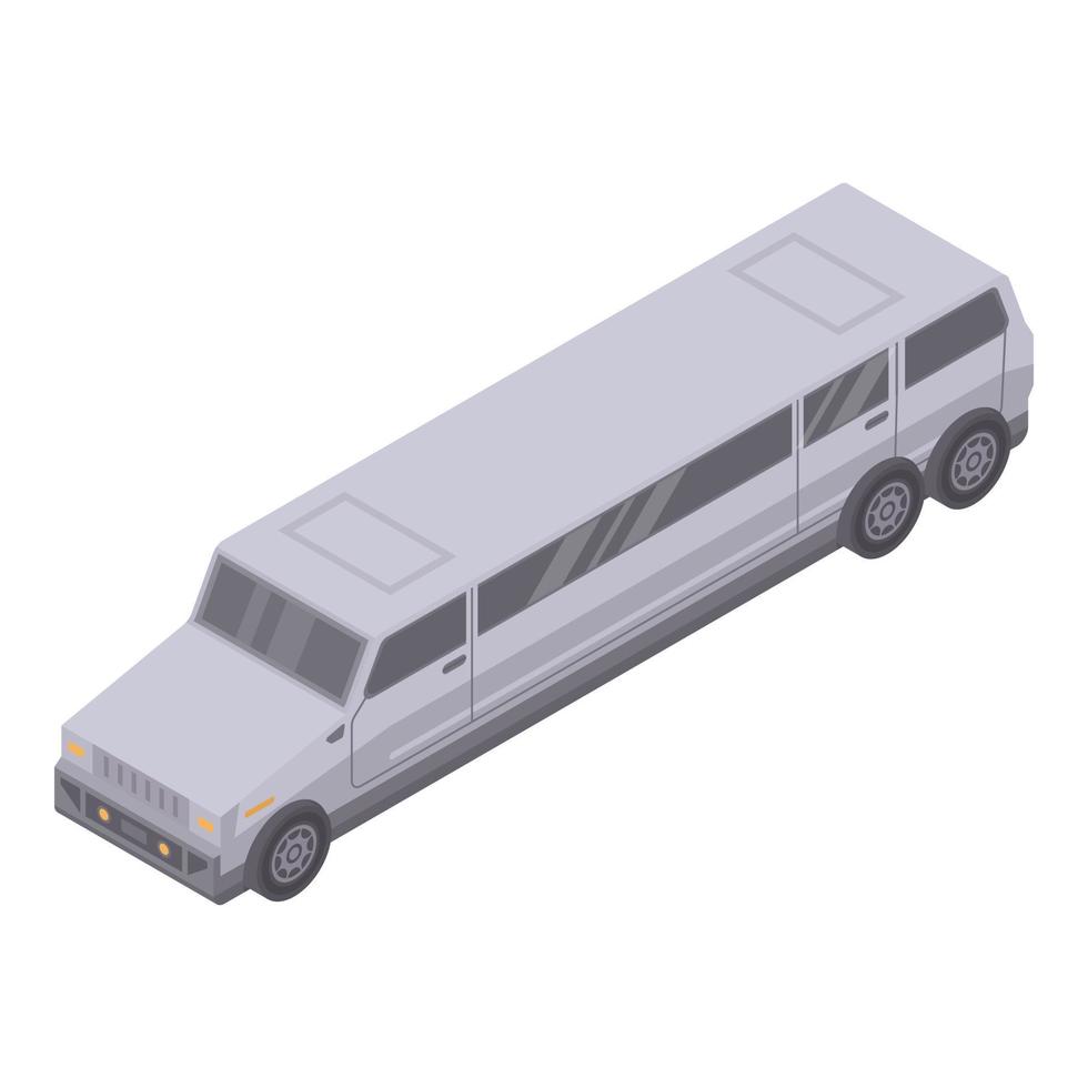 Six wheel limousine icon, isometric style vector