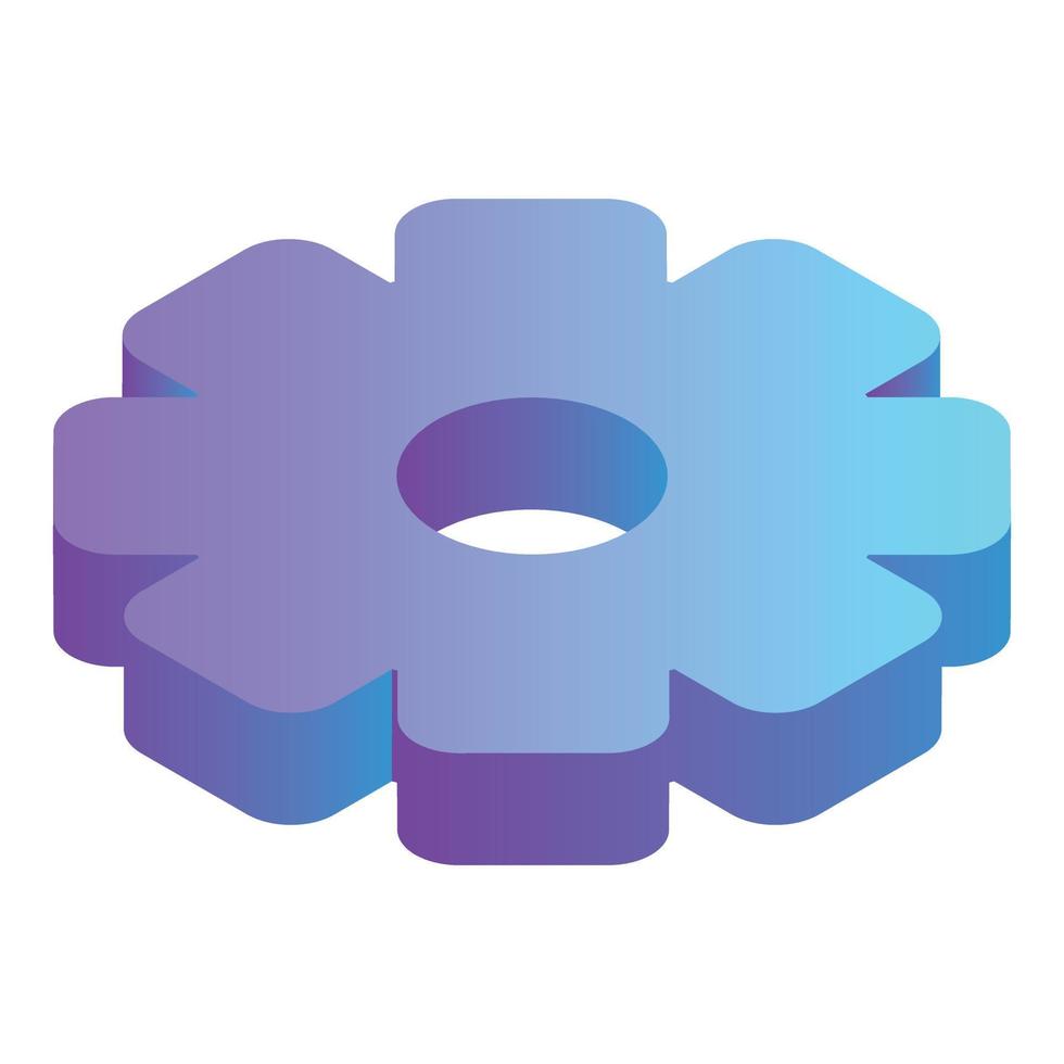 Gear icon, isometric style vector