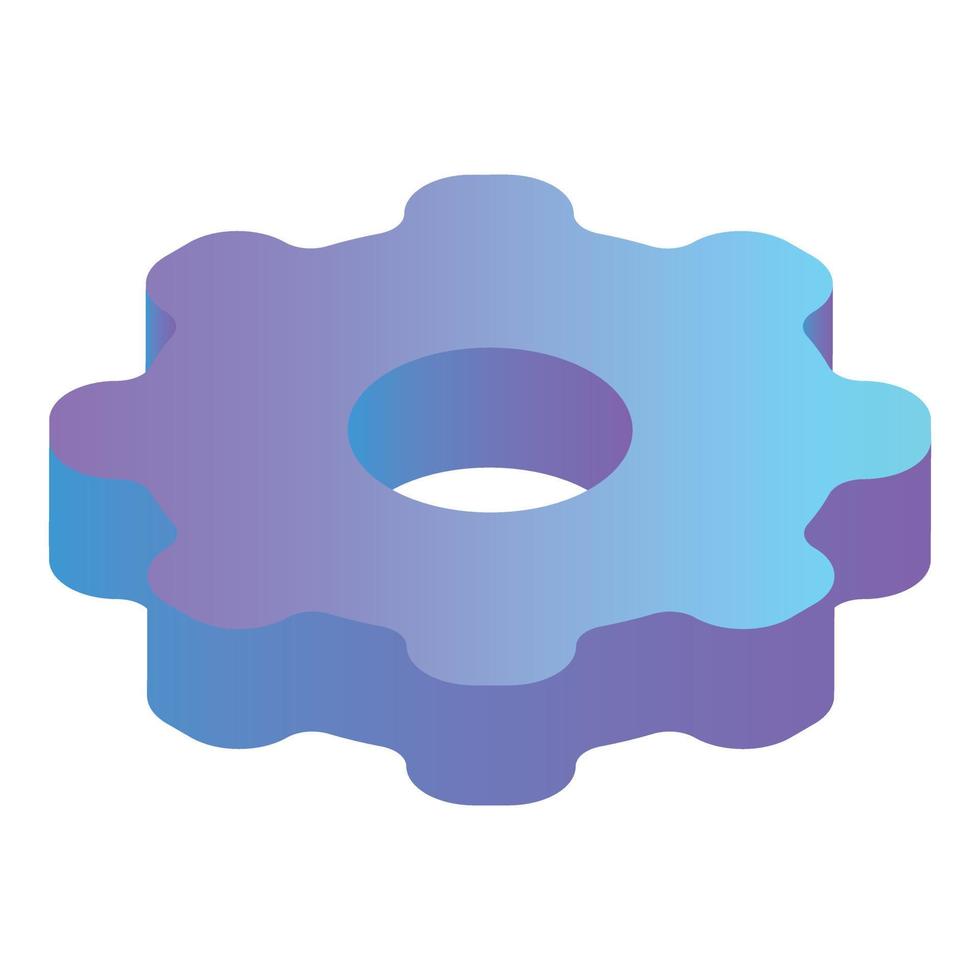 Gear wheel icon, isometric style vector
