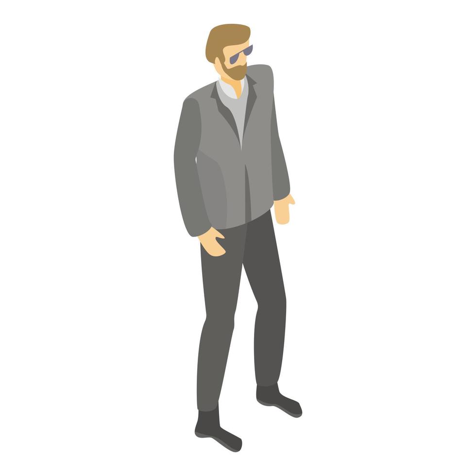 Man with sunglasses icon, isometric style vector