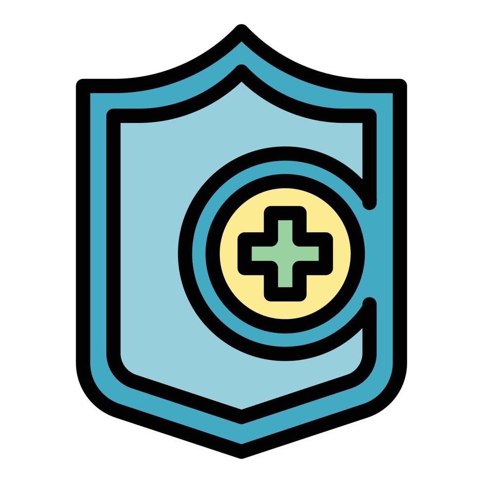 vector de contorno de color de icono de escudo médico