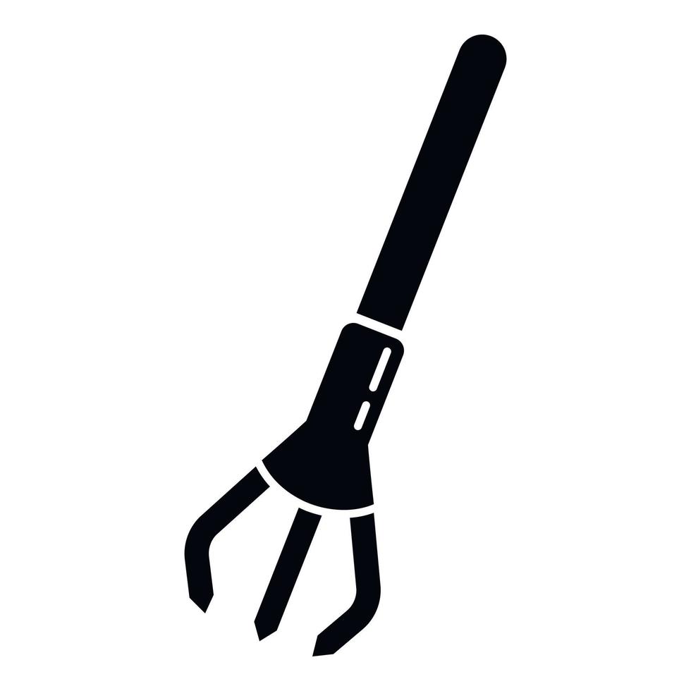 Hand small rake icon, simple style vector