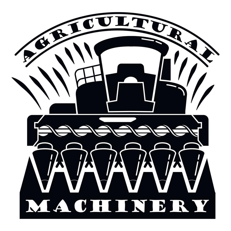 Agricultural machinery logo, simple style vector