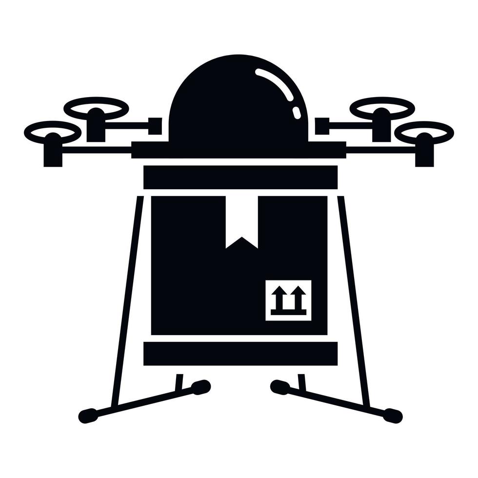 icono de entrega de drones, estilo simple vector