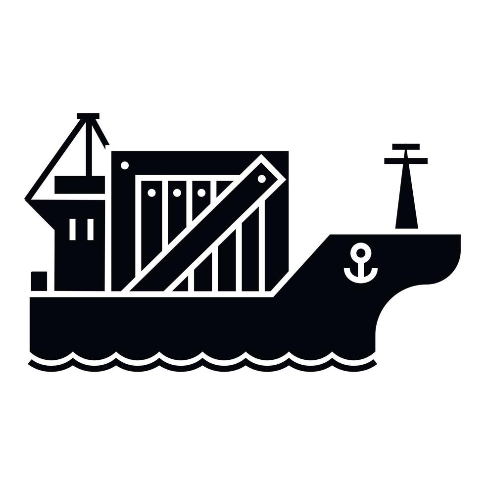 Cargo ship delivery icon, simple style vector