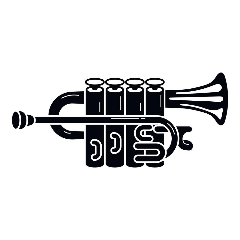 Metal trumpet icon, simple style vector