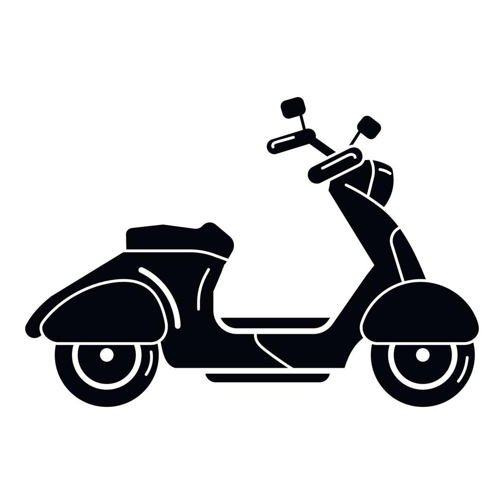 Retro scooter icon, simple style vector