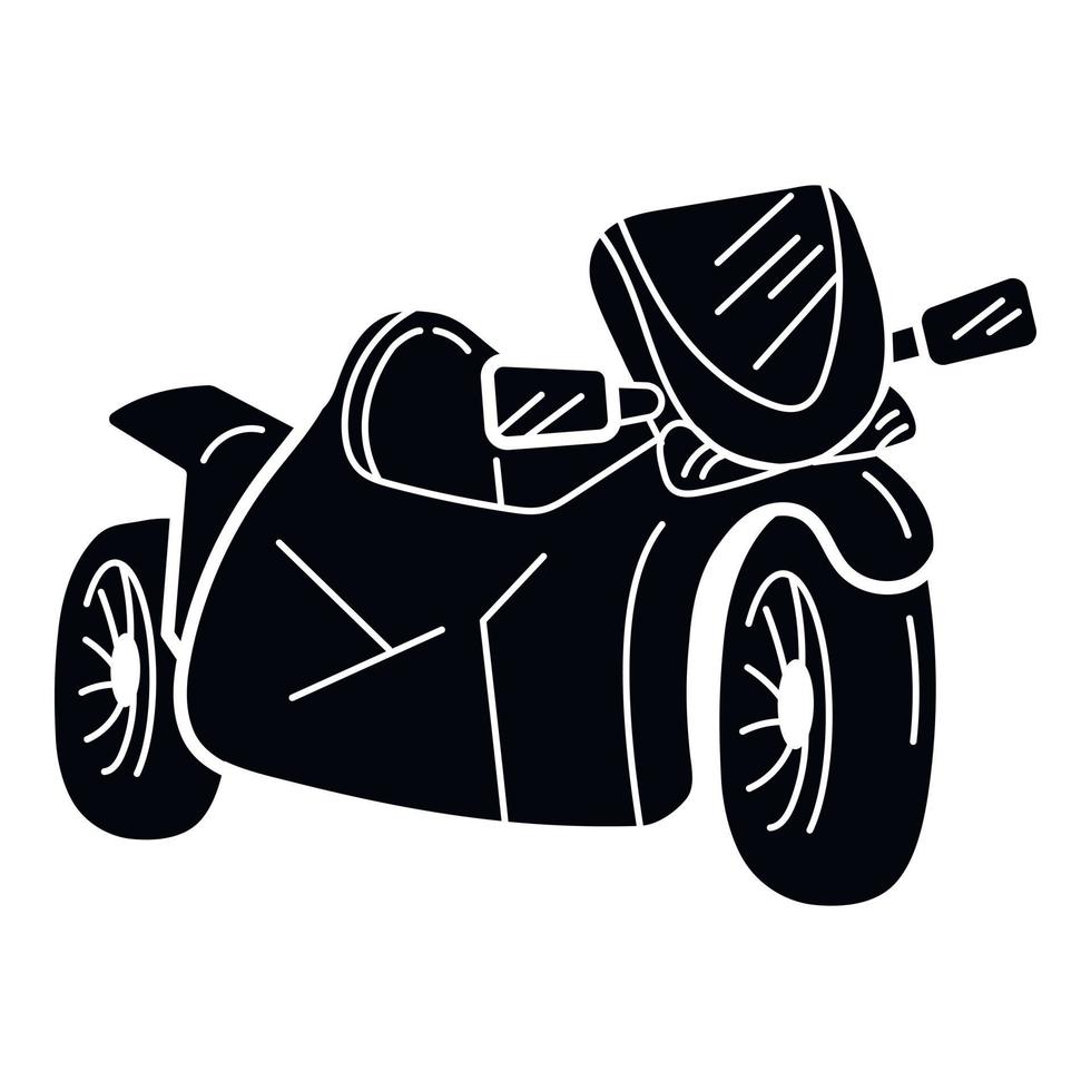 icono de moto deportiva larga, estilo simple vector