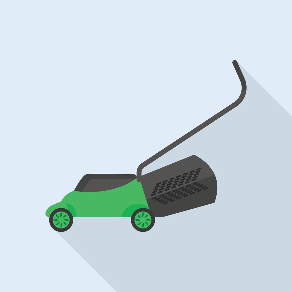 Lawn mower icon, flat style vector