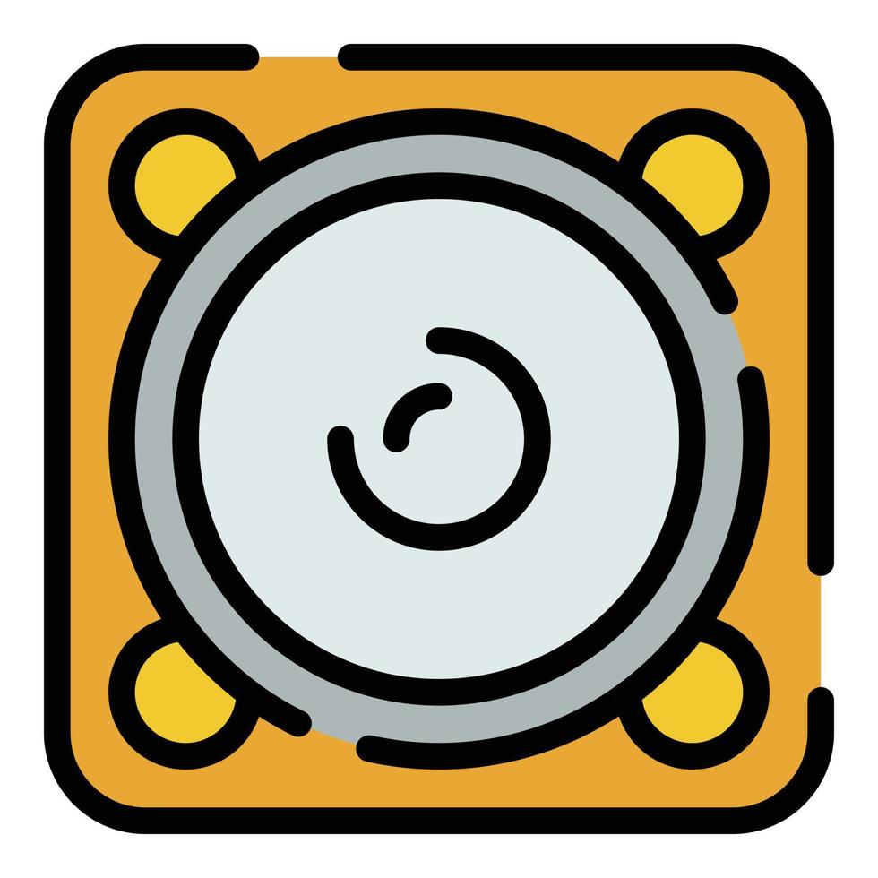 Audio speaker icon color outline vector