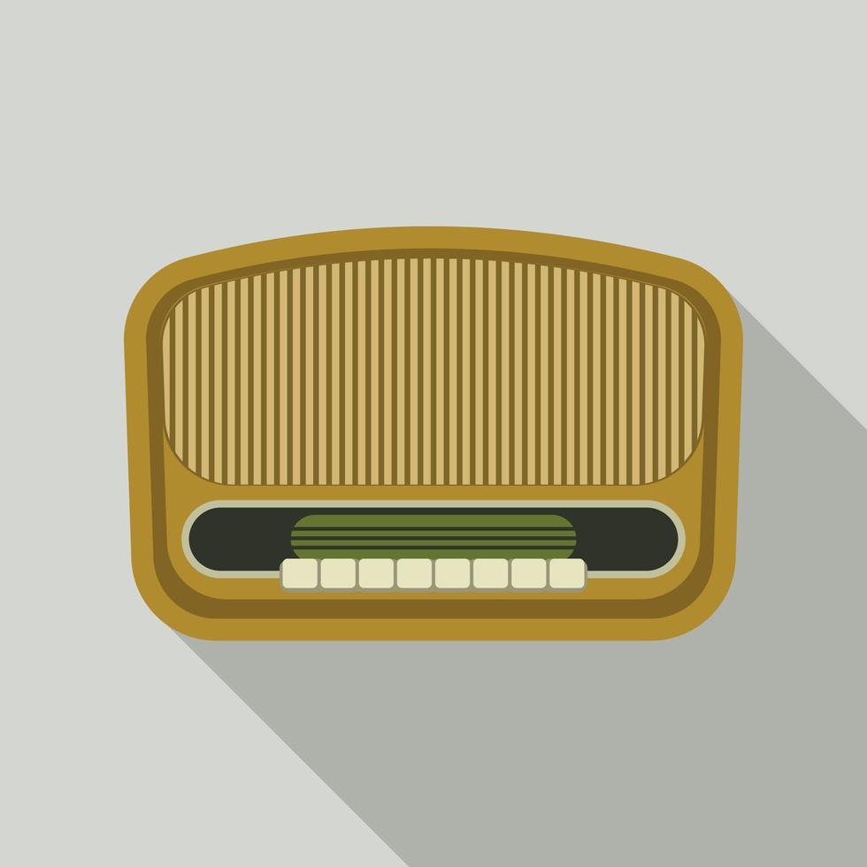 Vintage am radio icon, flat style vector