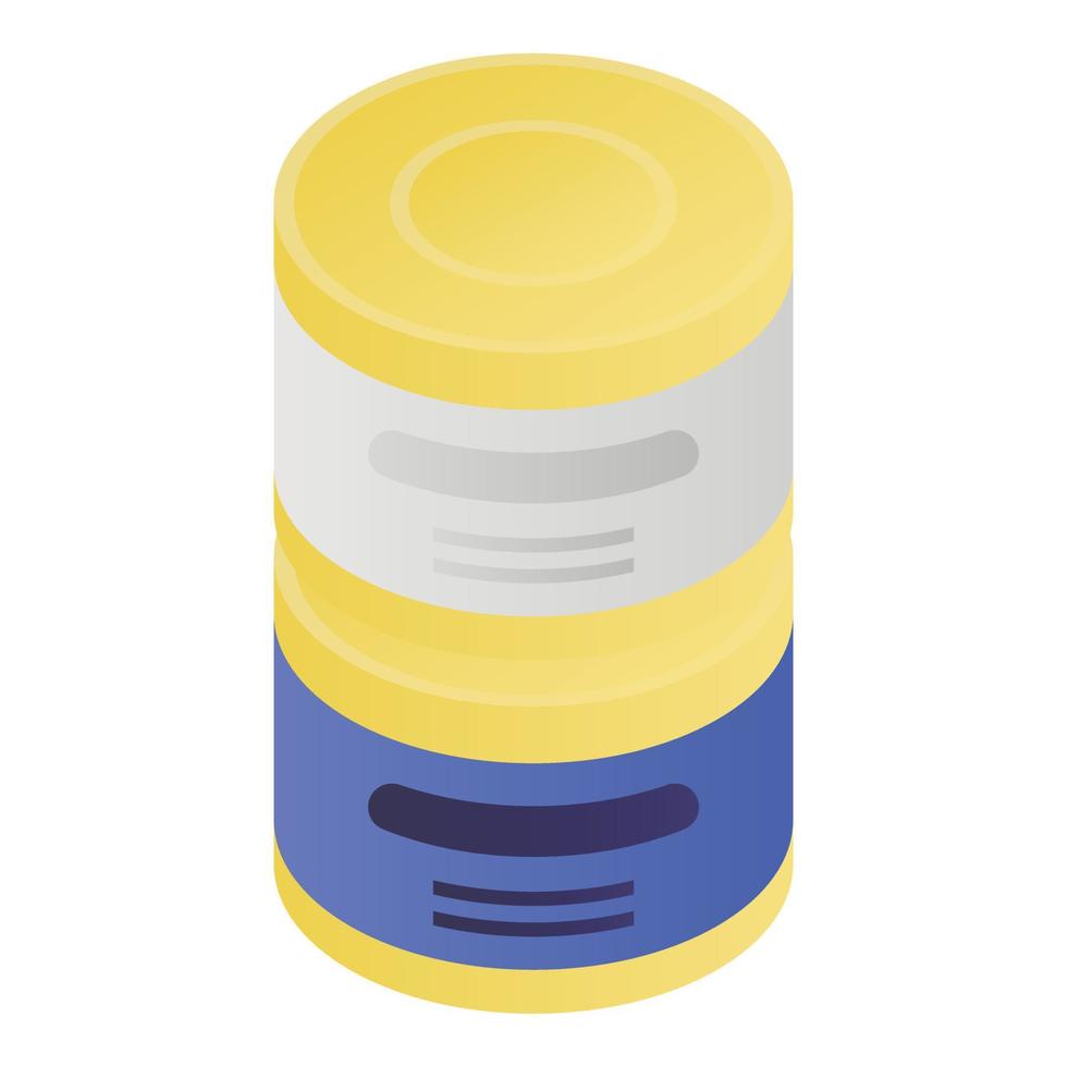 Tin can stack icon, isometric style vector