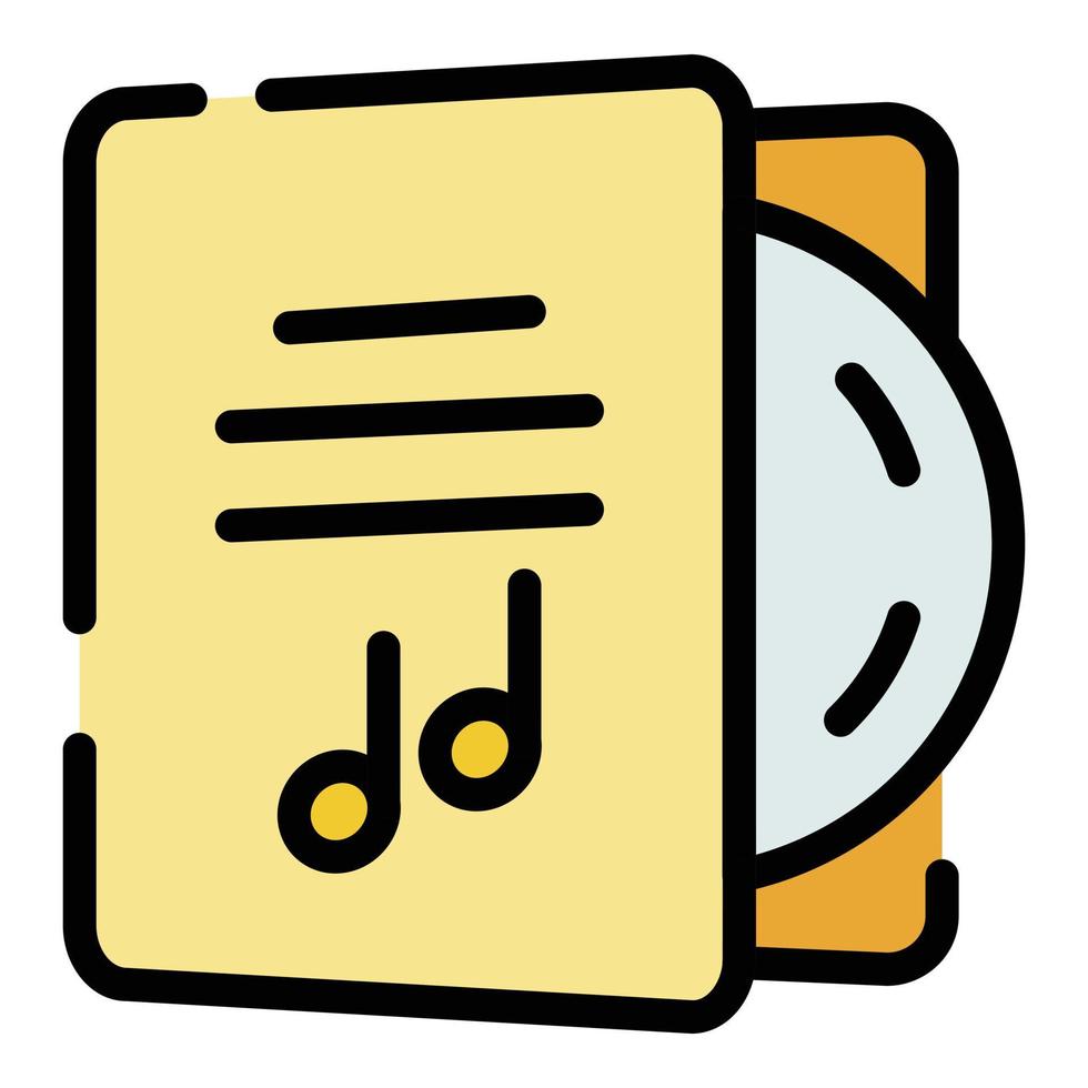 CD with case icon color outline vector