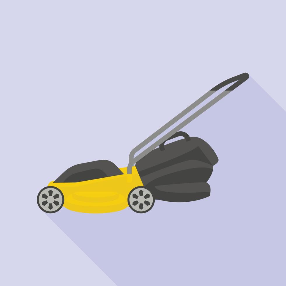 Motor lawn mower icon, flat style vector