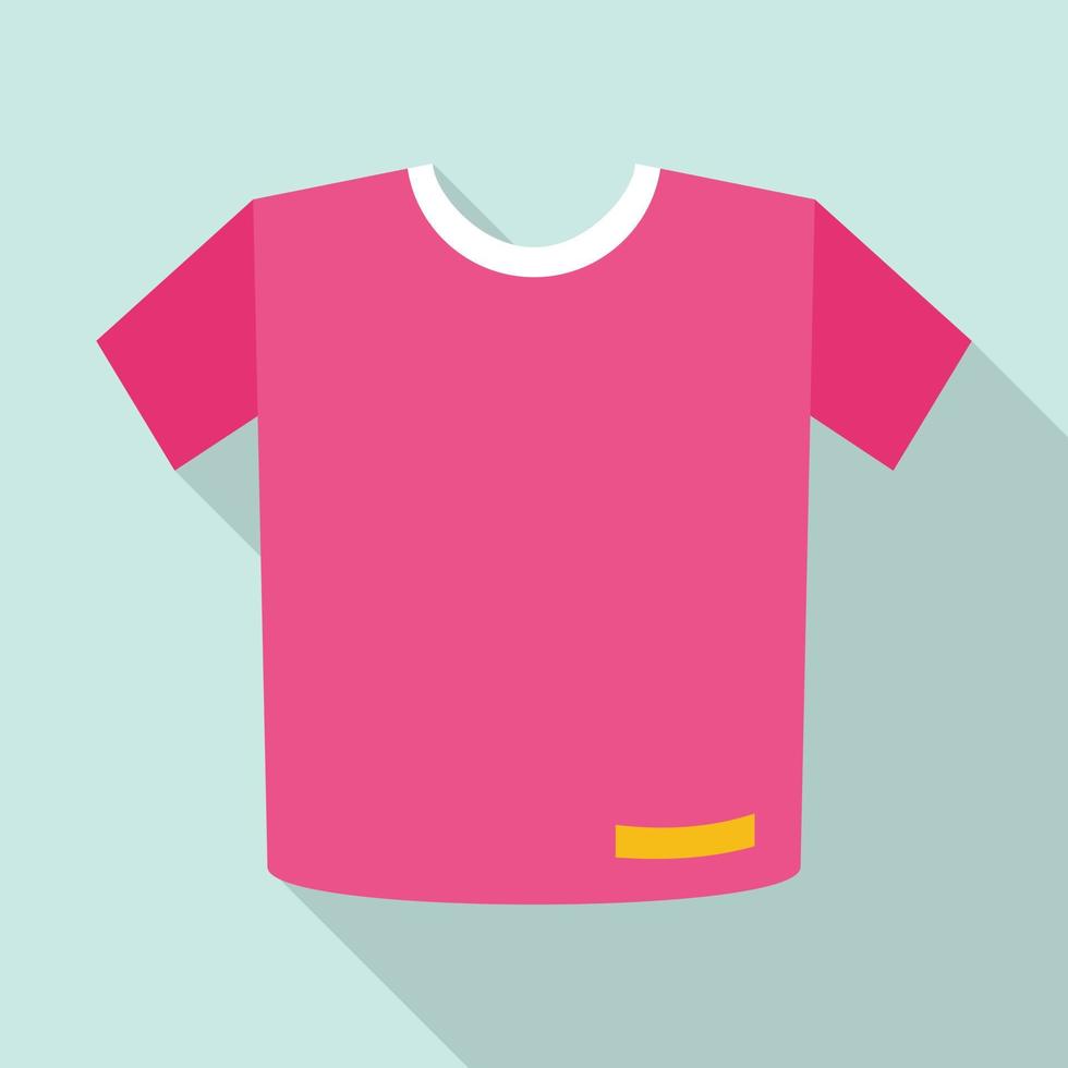 Pink tshirt icon, flat style vector