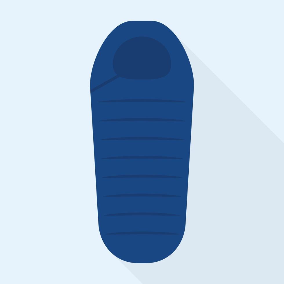 Sleeping bag icon, flat style vector