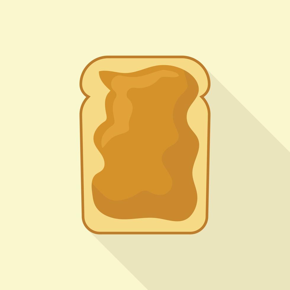 icono de pan de mantequilla de maní, estilo plano vector