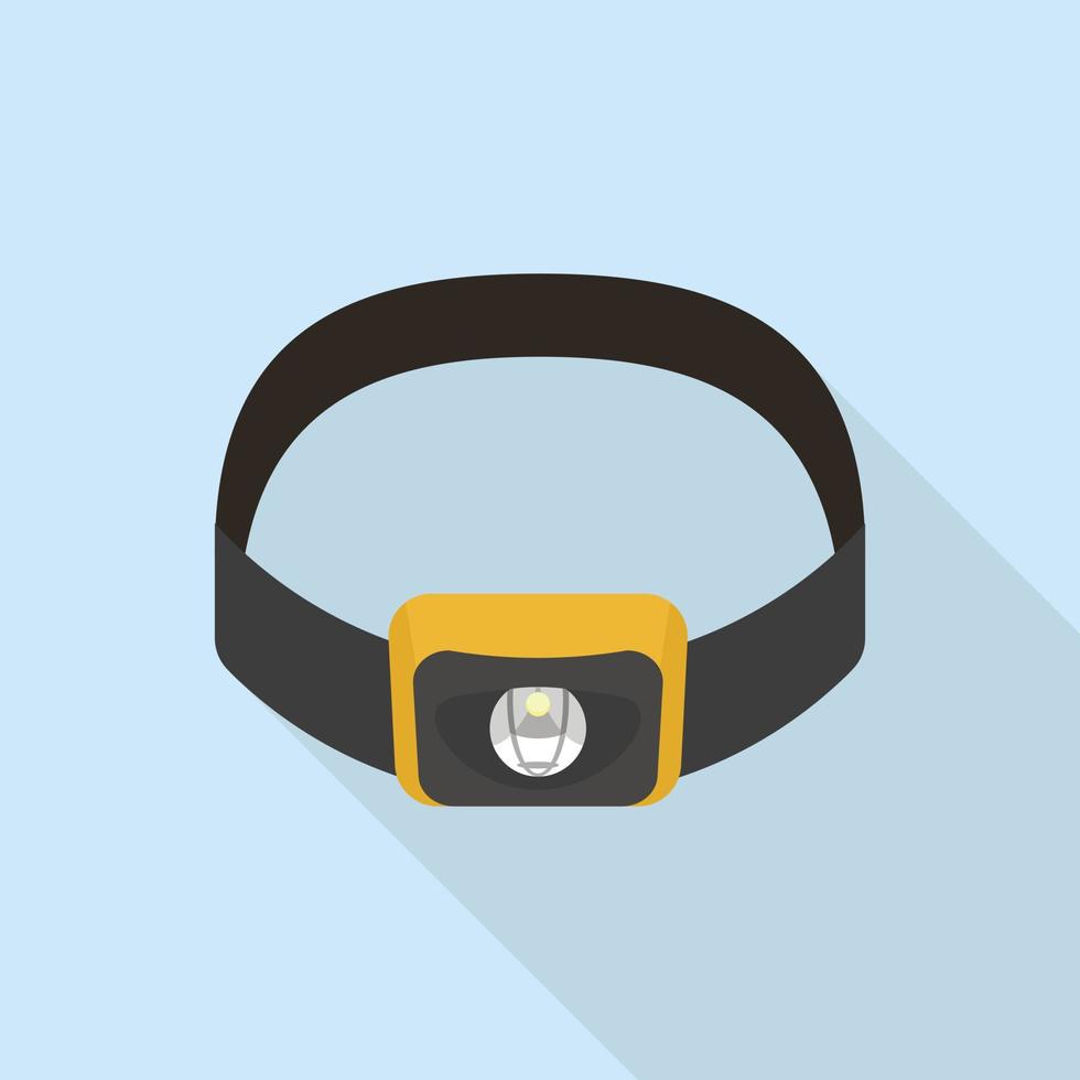 On head light belt icon, flat style vector