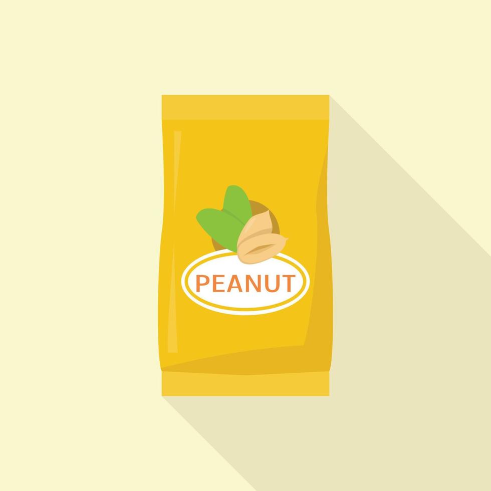 Peanut package icon, flat style vector