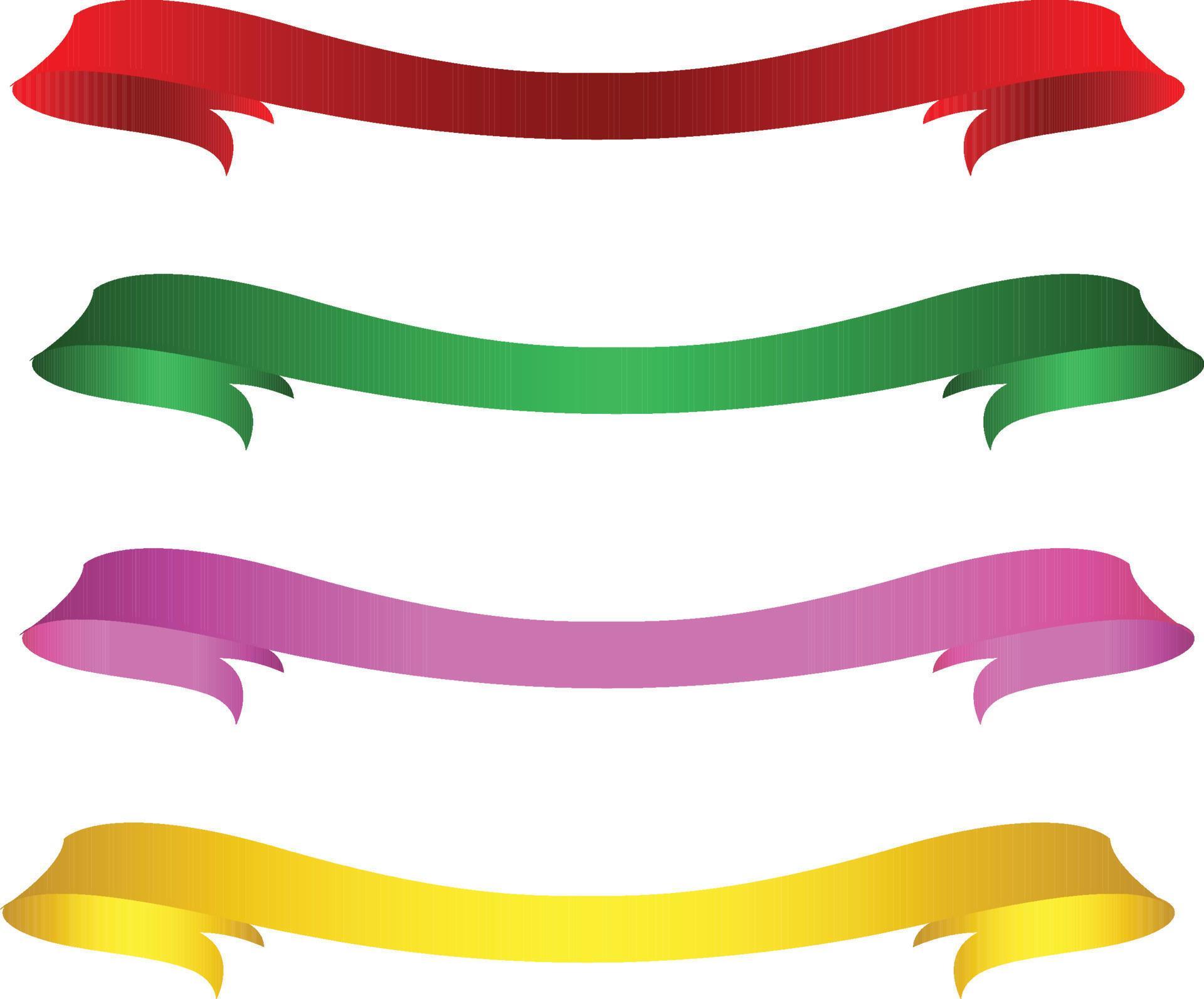 Colorful Vector Ribbon Banners. Set of Ribbons Banners with Label, Tag