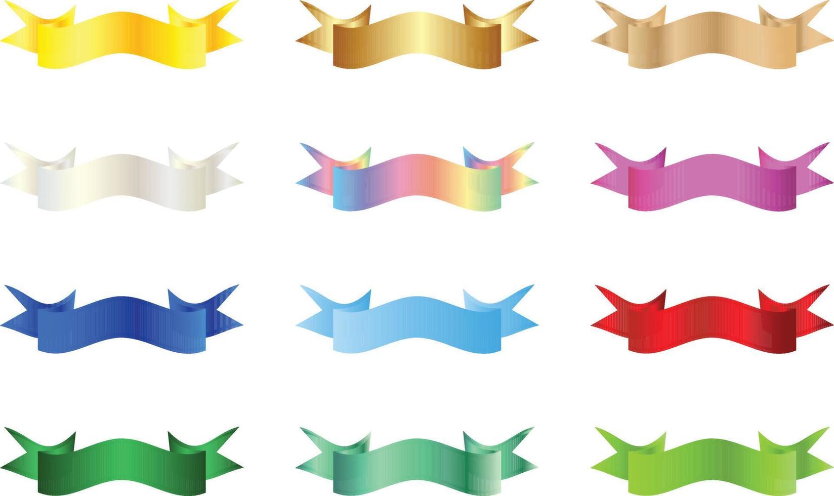 Colorful Vector Ribbon Banners. Set of Ribbons Banners with Label, Tag and Quality Badges. Banners set and colorful Ribbon, isolated on white background. Ribbon Banner in modern simple flat design