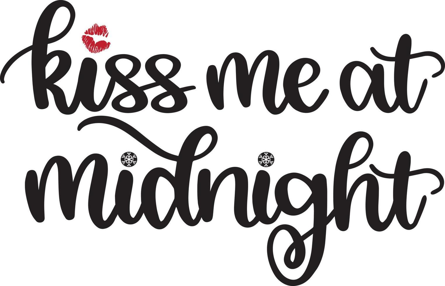 Kiss Me At Midnight, Happy New Year, Cheers to the New Year, Holiday, Vector Illustration File