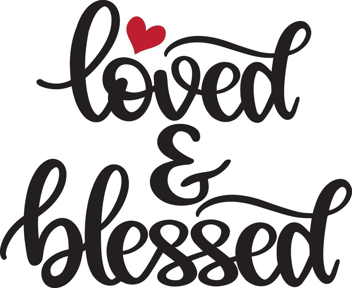 Loved And Blessed, Heart, Valentines Day, Love, Be Mine, Holiday, Vector Illustration File
