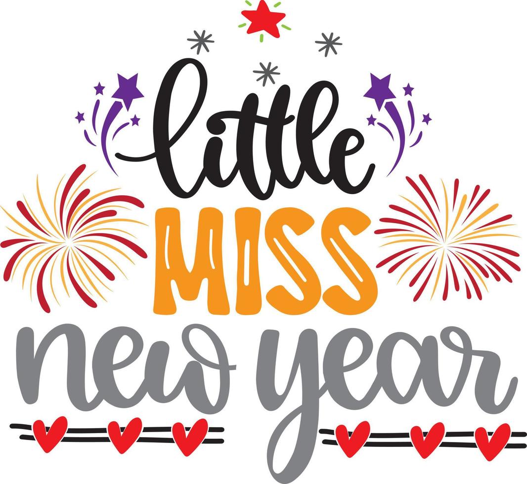 Little Miss New Year, Happy New Year, Cheers to the New Year, Holiday, Vector Illustration File