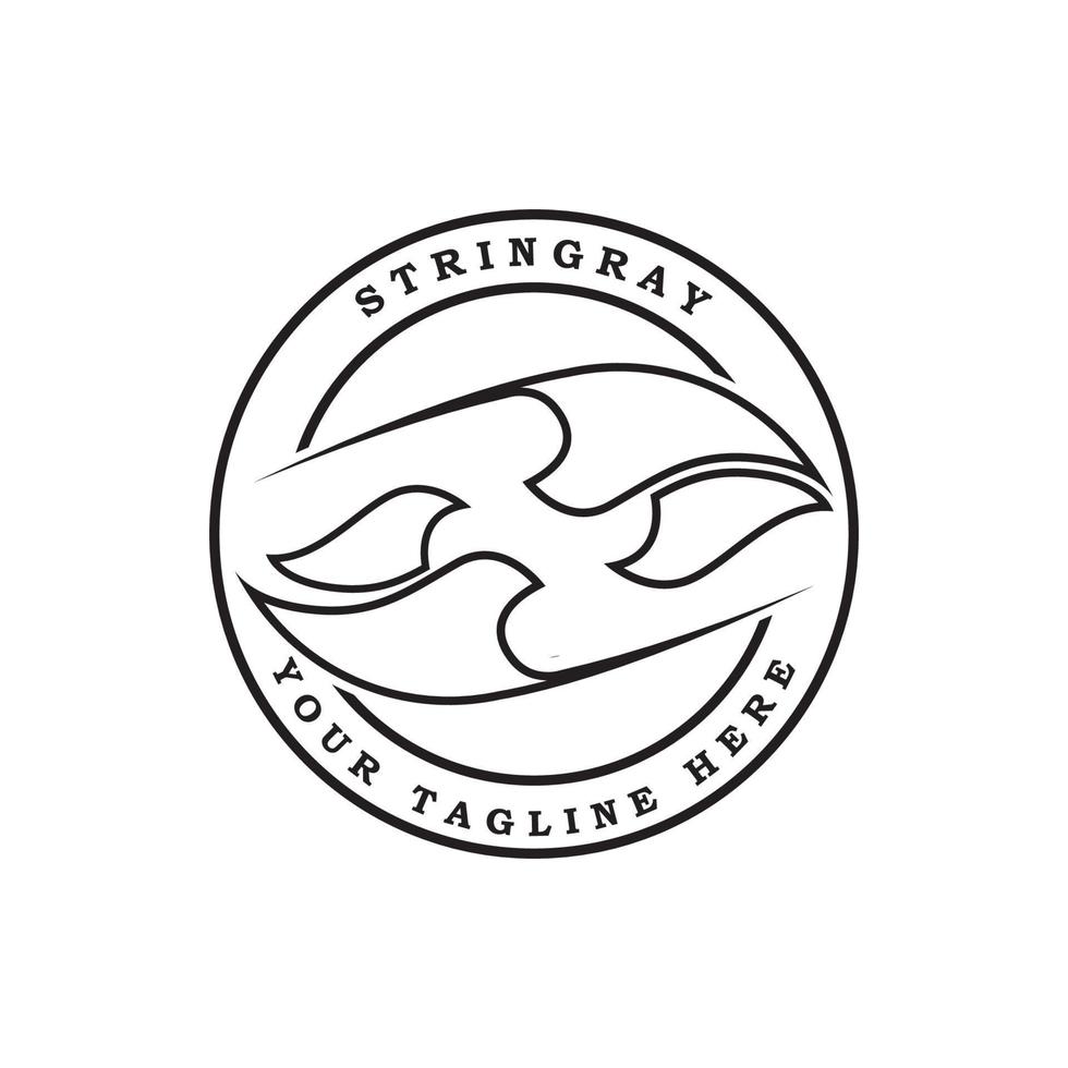 logotipo de mantarraya y vector con plantilla de eslogan