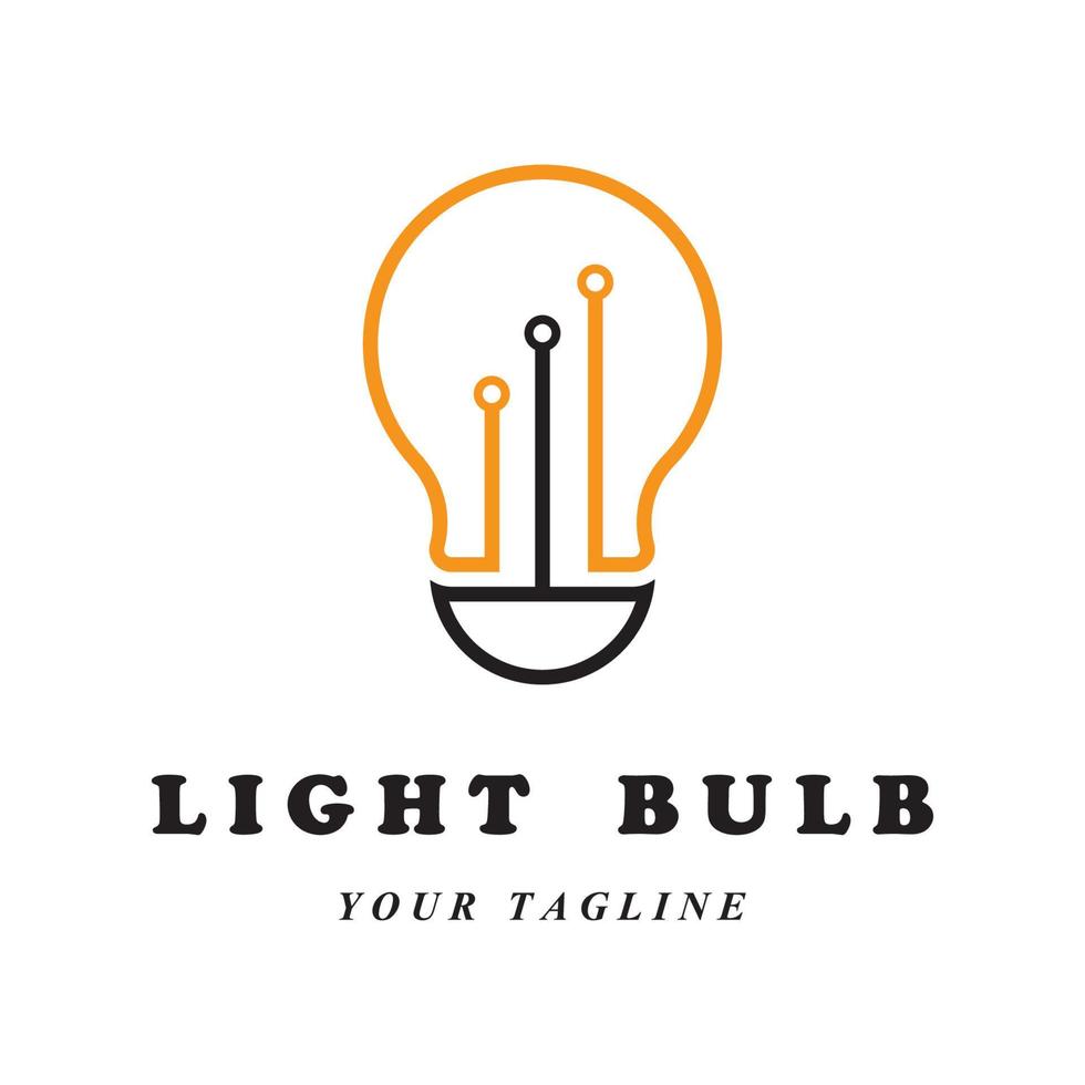 creative light bulb logo and vector with slogan template