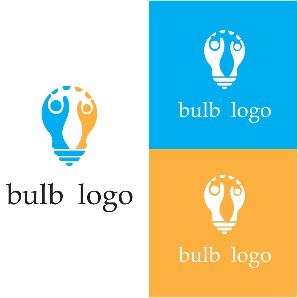 logotipo de bombilla creativa y vector con plantilla de eslogan