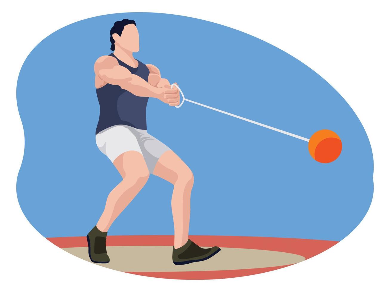 Male hammer thrower beautiful illustration 15511687 Vector Art at Vecteezy