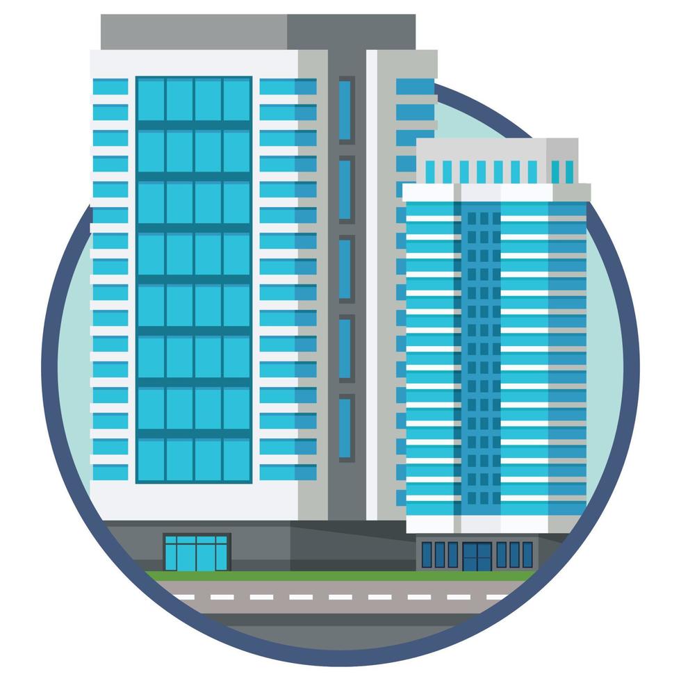 Office city building beautiful illustration vector