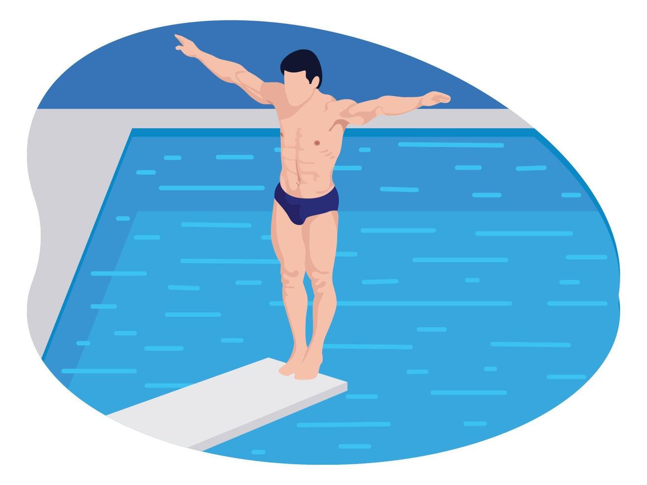 Tokyo olympics male swimmer illustration. vector