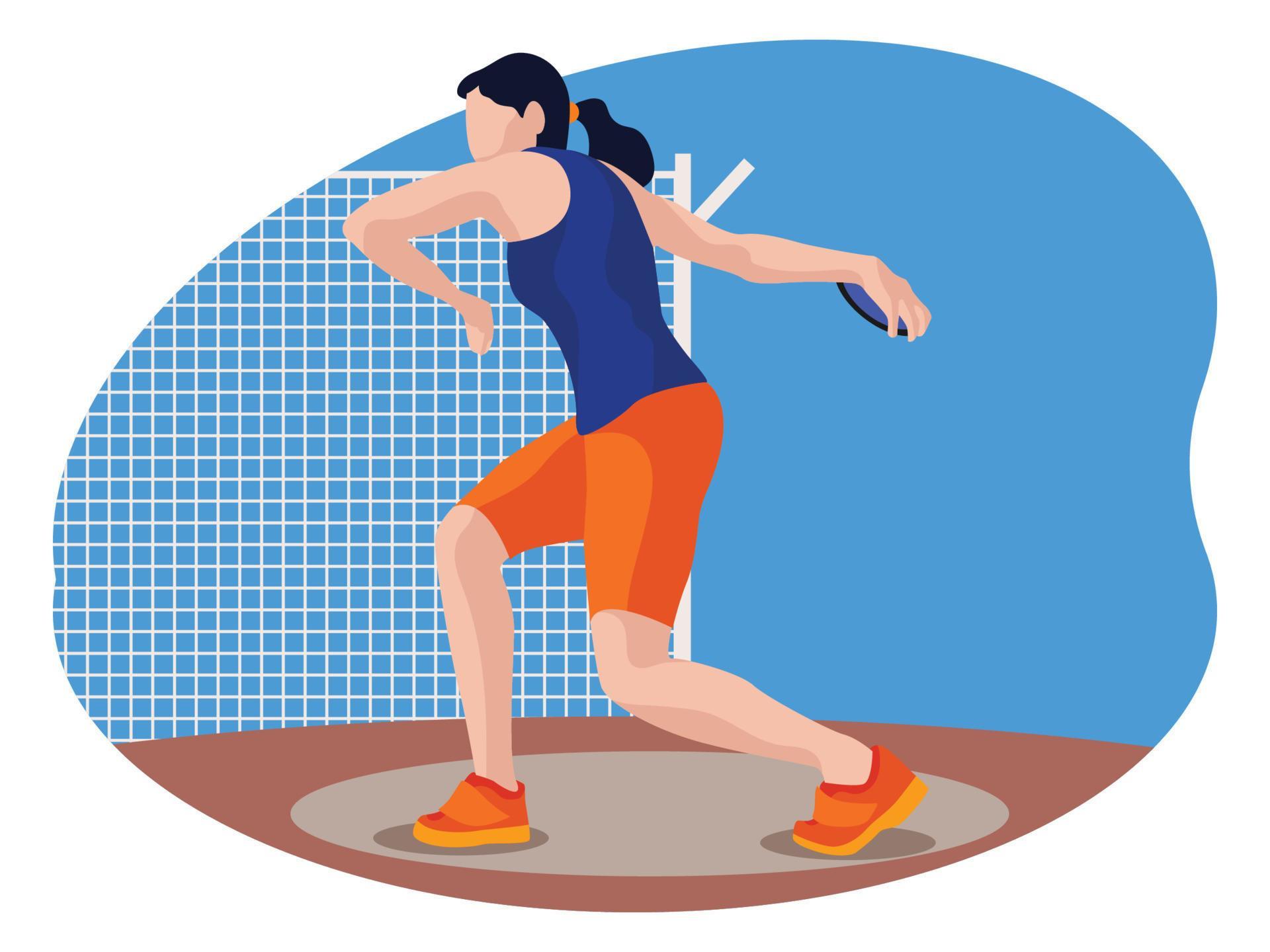Female discus thrower beautiful illustration 15511720 Vector Art at